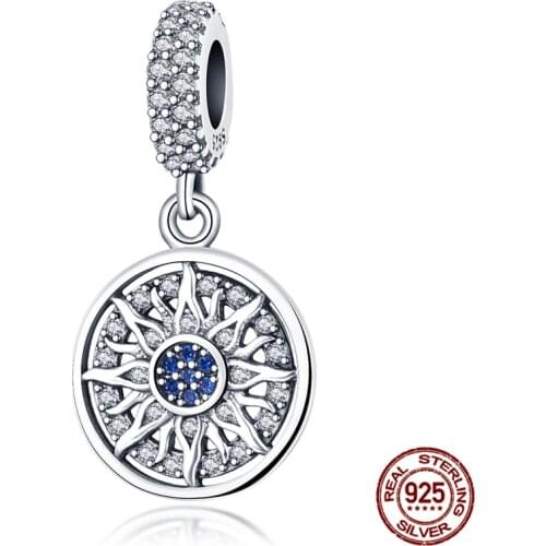 100% Real 925 Sterling Silver Snowflake Shaped Pendant Fit Original 3mm Bracelet&Bangle Making Fashion DIY Jewelry For Women