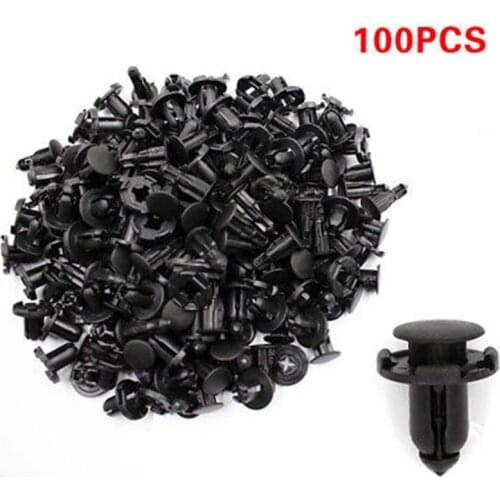 100PCS High Quality Plastic 8.5mm Hole Fender Liner Fastener Rivet Push Clips for Nissan Car Accessory