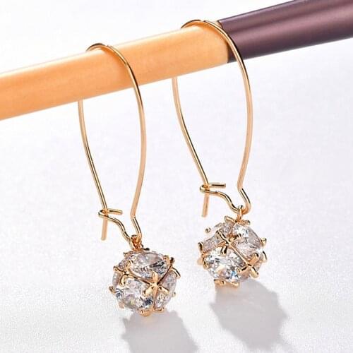 11.11 fashion rhinestone hoop earrings with cube pendant for women wedding party new statement earings accessories bijoux gift