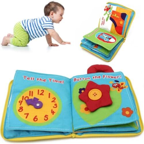 12 Pages Cartoon Cloth Book Baby Kids Intelligence Development Educational Learning Toys Kids Readings Cloth Books Child Gift