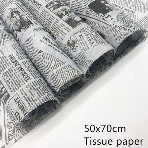 20/50/100pcs Wholesale Tissue Papers Copy Paper English Newspaper Sydney Paper Flowers Gift Packing Shoes Clothes Packing Papers