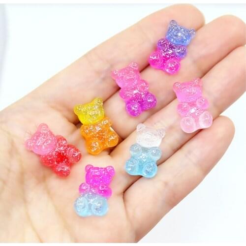 20/50Pcs Simulation Soft Sweets Candy Resin Cabochon Flatback Animal Shape Jelly Food DIY Scrapbooking Phonecase Ornament