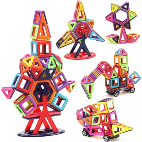 216pcs Standard Size 3D Magnetics Designer Construction Model Toys & Building Bricks DIY Blocks Educational Magnetic Toys