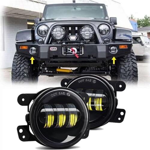 YOUSTAR 4 Inch Round Fog Lights Cree LED With EMC For Jeep Wrangler TJ LJ JK