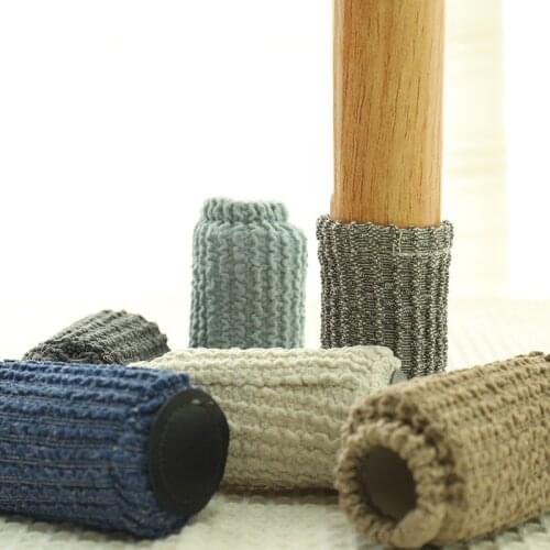 4 Pcs/set Reduce Noise Knitting Anti-slip Furniture Socks Thicken chair leg mat Protector Table decoration foot Cups pad