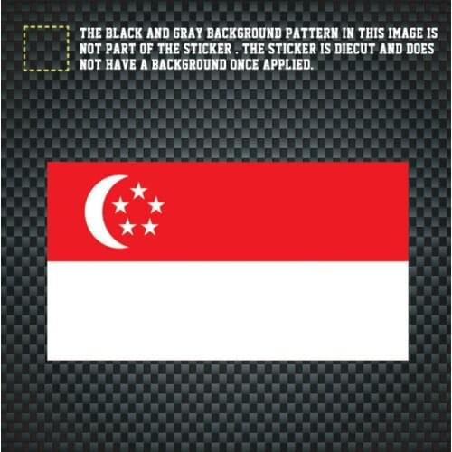 6.5*11.5 CM Vehicle Stickers with Singapore Flag Singapore Car Decal