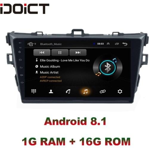 IDOICT Android 8.1 Car DVD Player GPS Navigation Multimedia For Toyota Corolla Radio 2008-2013 car stereo Bluetooth