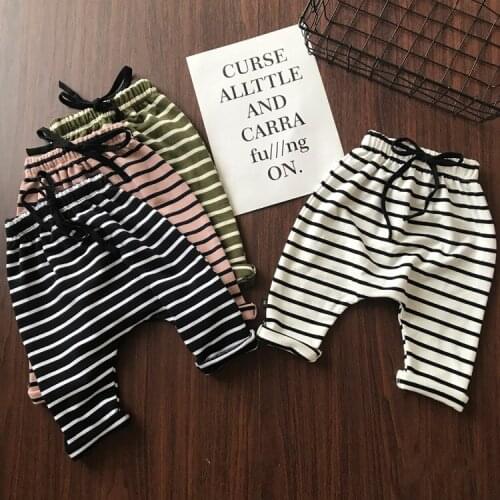 0-3Yrs Spring Baby Striped Harem Pants Cotton Girls Boys Thicken Trousers Soft Pants Autumn Harem Pants Outfits
