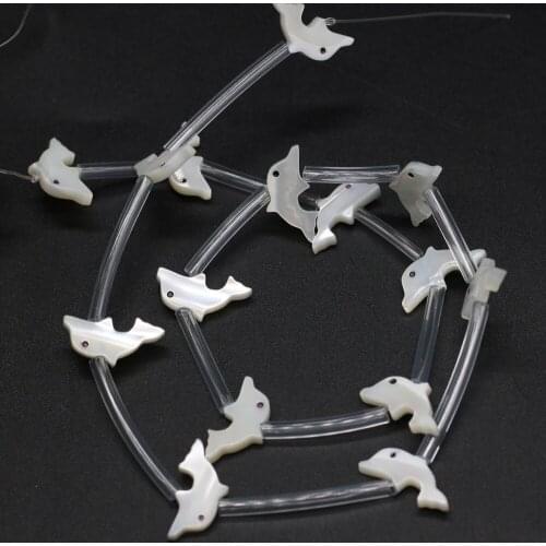 Natural seashell mother-of-pearl dolphin-shaped loose spacer beads jewelry for making DIY bracelets, necklaces and accessories