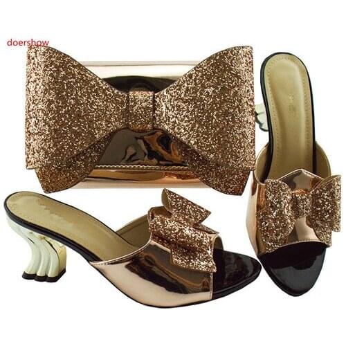Doershow New Arrival Italian Shoes and Bag Sets African Shoes and Bag Sets for Party In Women Italy Shoes and bags set SBL1-34