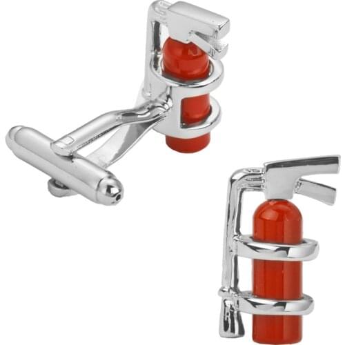 Red fire extinguisher cufflinks Sleeve nail High quality firefighters Manufacturer provides straightly 3 pair pack sale