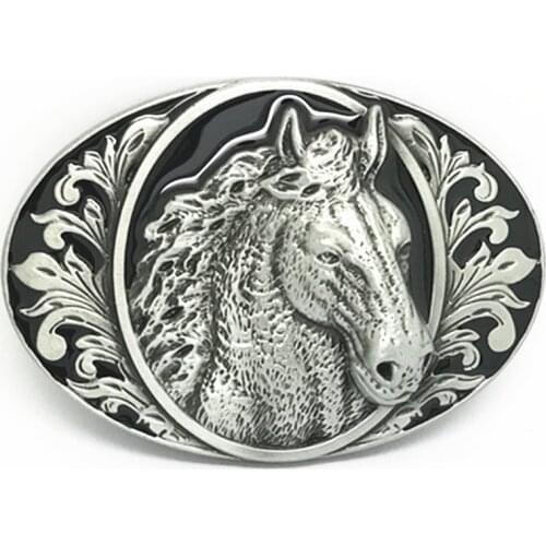 Western buckle pattern horsehead GuXi wear-resisting zinc alloy is suitable for 4.0 belt