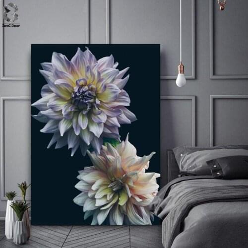Classic Canvas Painting Flowers Wall Art Posters and Prints Texture Floral Picture for Living Room Wall Decorative Home Decor