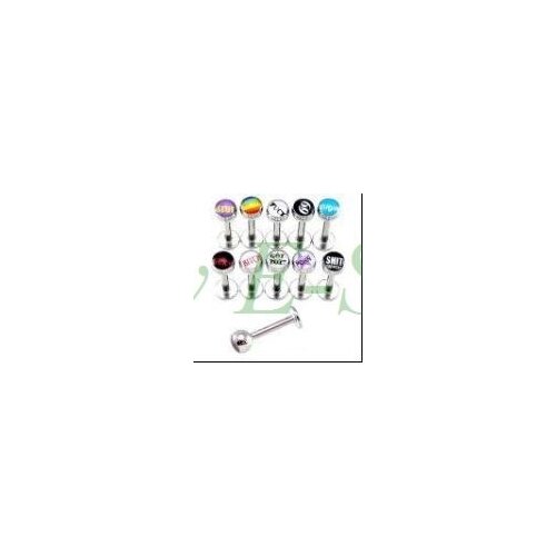 Wholesale Labret Ring 16G Lip Piercing 316L Stainless steel Fashion Jewelry 100pcs/lot Mixed color