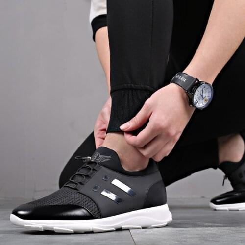 Sneakers Quality 6CM Increasing British Shoes New Breathable Summer Casual Sneakers Big Size Office Shoes Men