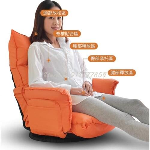 Lazy Sofa Tatami Rotating Folding Chair Bed Cushion Backrest Single Computer Balcony Bay Window Seat