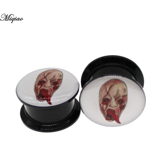 Miqiao 2pcs New Product Creative Acrylic Expression Ear Expander 6mm-25mm Human Body Piercing Jewelry