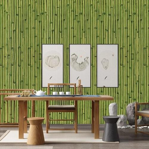 Beibehang Chinese simulation moso bamboo pattern wallpaper Chinese style restaurant tea house bamboo project wallpaper