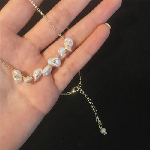 Baroque Irregular Pearl Choker Necklace Women Korean Fashion Simple Elegant Necklace Jewelry Bijoux Fine Gifts