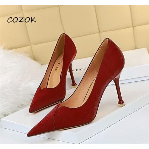 Sexy Red Heels Women Shoes 2021 Party Crystal Luxury Fashion Shoes High Heels