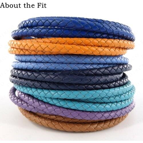 About the Fit 6mm 100Meters Full Dyeing Braided Split Leather Total Coloring Round Leather Cords Woven Ropes Wholesale Packing