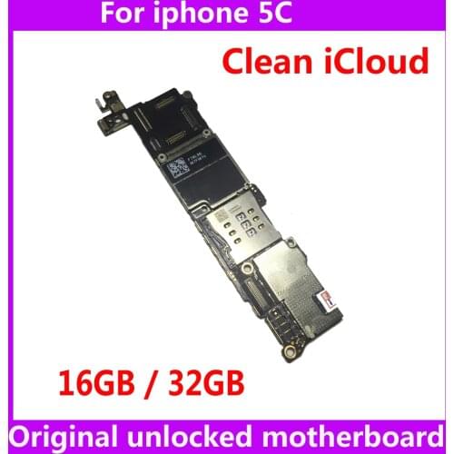 Full Function Good working IOS system for iphone 5 C 16GB 32GB original motherboard with chips for iphone 5C unlocked mainboard
