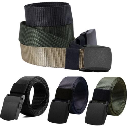 Trendy Canvas Belt Casual Wild Woven Tactical Belt Men Women Metal Automatic Buckle Cummerbunds Student Casual Waist Strap