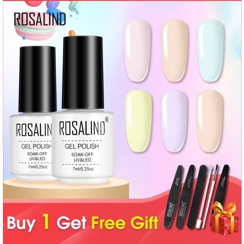 ROSALIND Nail Gel Varnishes hybrid Polish For All Nail Art Design Manicure Semi Permanent Painting Decoration Matt Base Top Coat