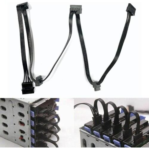 SATA 15-Pin Power Adapter Chia DIY Molex 4pin IDE 1 to 5 SATA 15Pin Hard Drive Power Supply Splitter Cable Cord