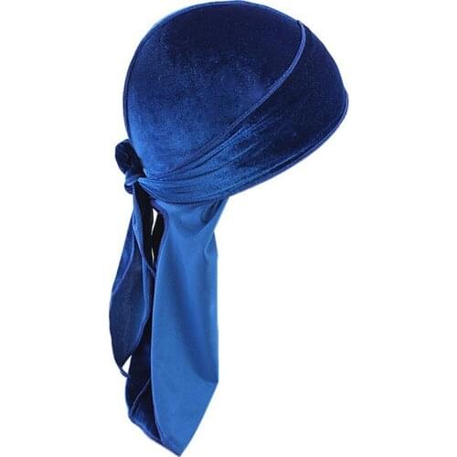 Long Tail Velvet Pirate Hat Unisex Turban Motorcycle Bike Sports Headwrap Bandana for Men Women Headband Accessories