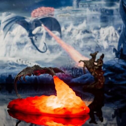 3D Print LED Dragon Table Lamps Night Lights USB Rechargeable Soft Light for Bedroom Living Room Home Decor Gift for Children