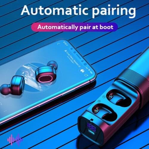 TWS Wireless Earphone Bluetooth 5.0 Waterproof Headphones With Mic LED Power Display Screen HIFI Stereo Surround Sound Earbuds