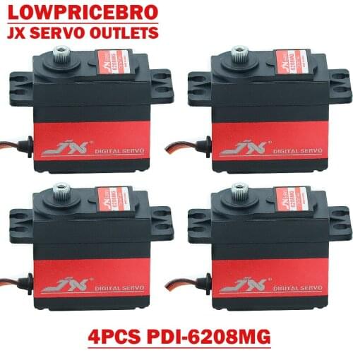4pcs JX PDI-6208MG 8kg 0.07 sec High Speed Metal Gear Digital Standard Servo for 1/10 RC Drift Car Buggy Crawler Plane