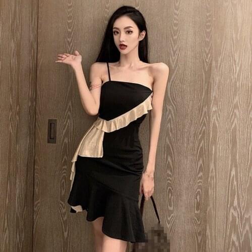 ZC3144 2021 Summer new women fashion trend temperament sexy fish tail wrap buttocks dress cheap wholesale