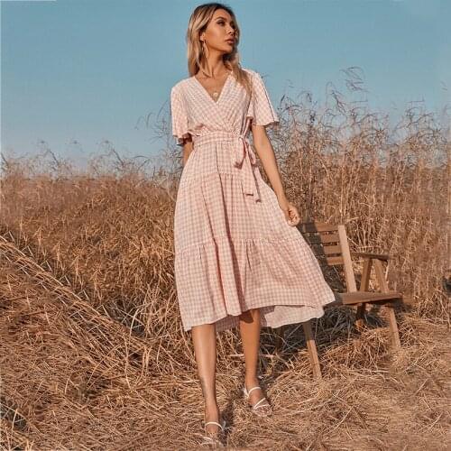 Модные платья в клетку ZOUHIRC China At AliExpress