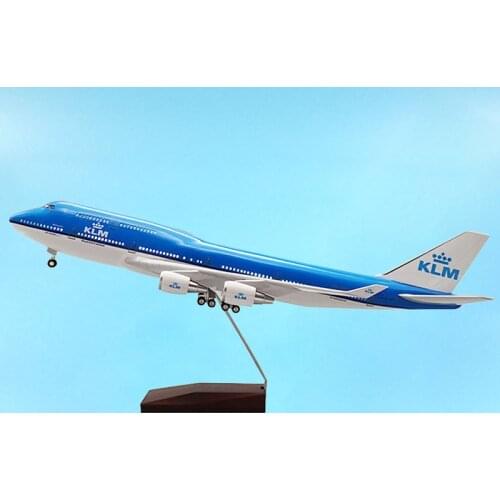 1/157 47CM Aviation 747 B747 KLM Royal Dutch Airlines Model Light Diecast Plane Collectible Airliner W Standable Airplane Gift