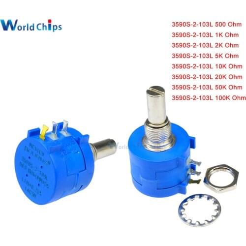 1PCS 3590S series potentiometer 500 1K 2K 5K 10K 20K 50K 100K ohm 3590S-2-103L 3590S 101 102 103 104 201 202 203 501 502 503