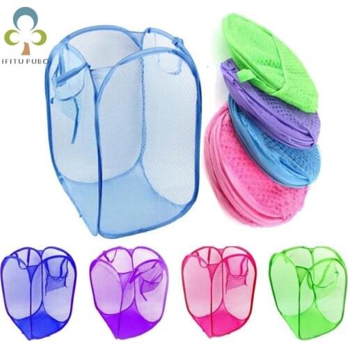 1pc High Quality Foldable Laundry Dirty Clothes Basket Household Folding Lightweight Nylon Storage Bag Dust Bucket Washing DDJ