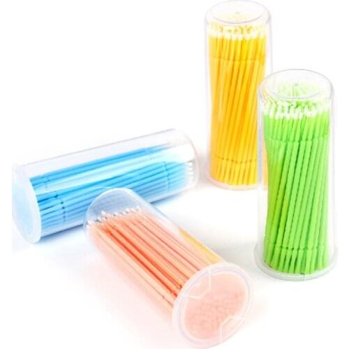 100 PCS/Set Micro Cotton Swab Brushes Remover Stick Bar Eyelash Extension Beauty Makeup Tools