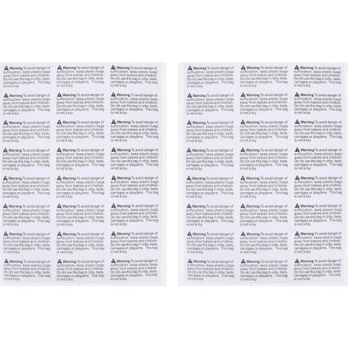 1000pcs Waterproof Suffocation Warning Label Stickers for FBA Plastic Bags