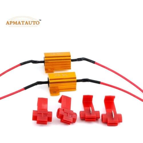 2pc 25W LED bulb Turn Signal Light DRL Load Resistor Fix Error fast Flash 1156 P21W PY21W BAU15S 1157 74407443 3156 3157