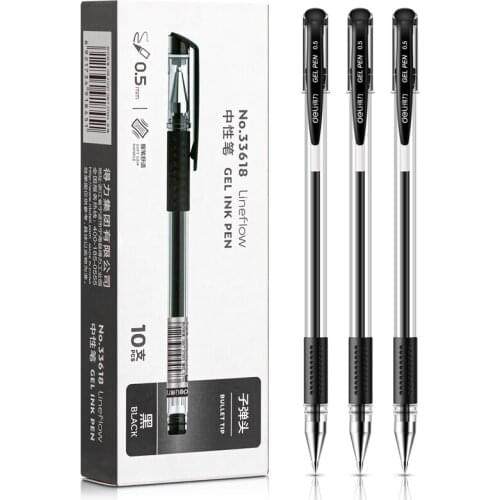 3PCS Office Gel Pen 0.5mm Bullet Signing Pen Black Student Black Pen 0.5mm Gel Pen Retractable Gel Pen Fine Point Black Pens