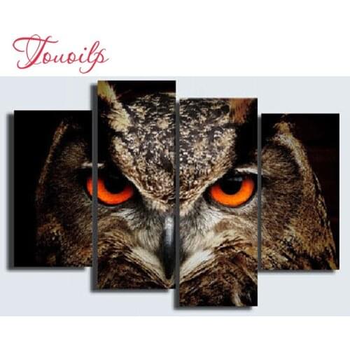 4pcs/set 5d Animal owl Diamond Painting Cross Stitch Pattern Diamond Embroidery Mosaic Full Drill Home Decor DIYPainting