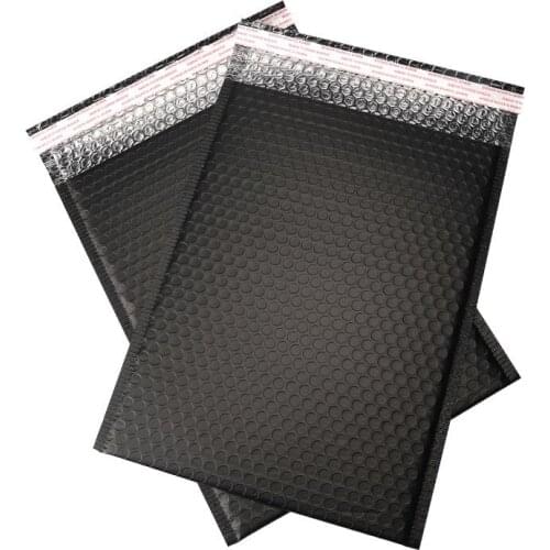 50pcs 20x28+4cm Usable Space Black Poly Bubble Mailer Envelopes Padded Mailing Bag Self Sealing Christmas Package Gift Bags
