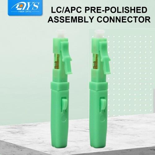 50pcs FTTH LC APC Fast Connector Single Mode Fiber Optic Assembly Quick Connector Embedded Type