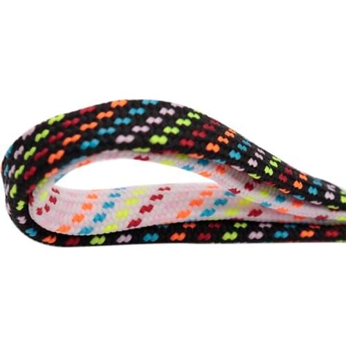 7MM Six Colours Mixed Flat Lace For Canvas Single Casual Shoes Black/White Multicolor Dot Matrix Shoe Lacet