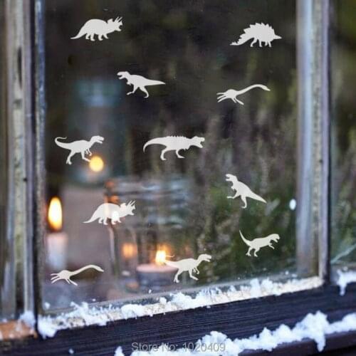 9pcs dinosaur sticker Glass decorate windows stickers for kids room nursery vinyl decorative wall decal baby decoration Fros033
