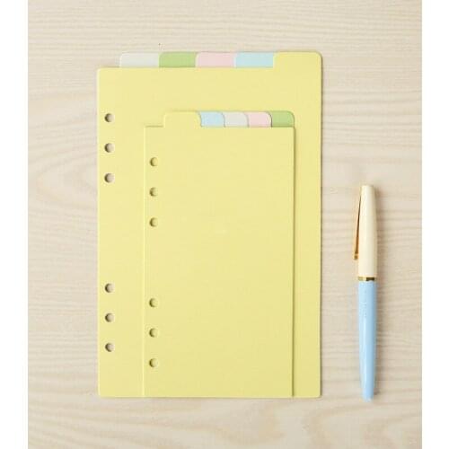 A5 A6 loose-leaf notebook paper index paper 5-color loose-leaf 5 sheets index filler papers