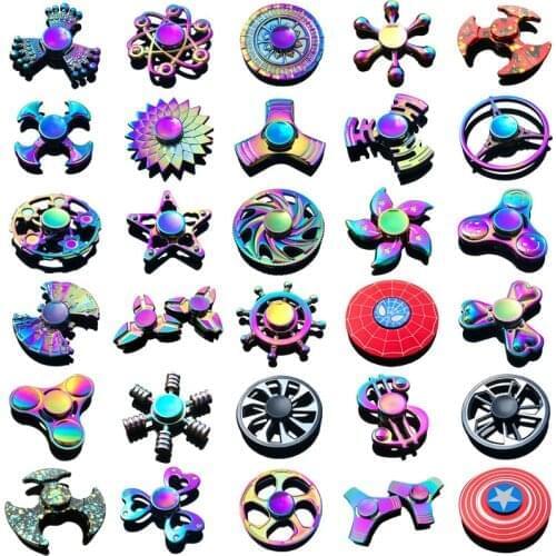 Fidget Spin Stress Wheel Hand Color Finger-Tip Gyroscope Zinc Alloy Decompression Toy Hand Spin-Body Finger Gyroscope