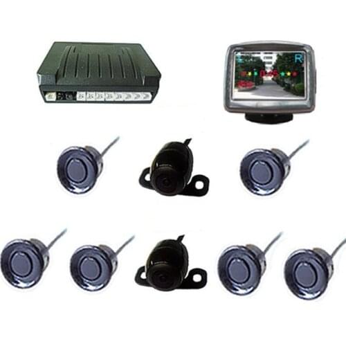 Wireless video Parking sensor system Dual-view parking sensor;with two car camera and 3.5 inch screen wireless parking sensor